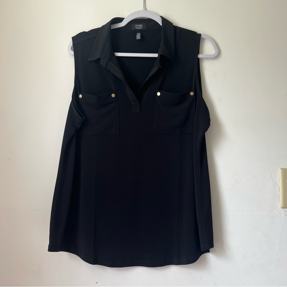 Jones NY black sleeveless top XL